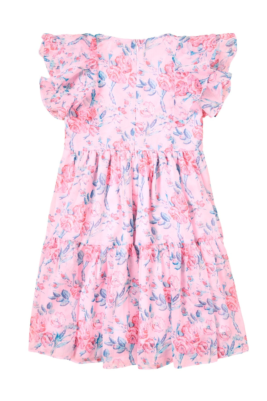 Mini Trixie Dress in Pink Sketched Flower Chiffon