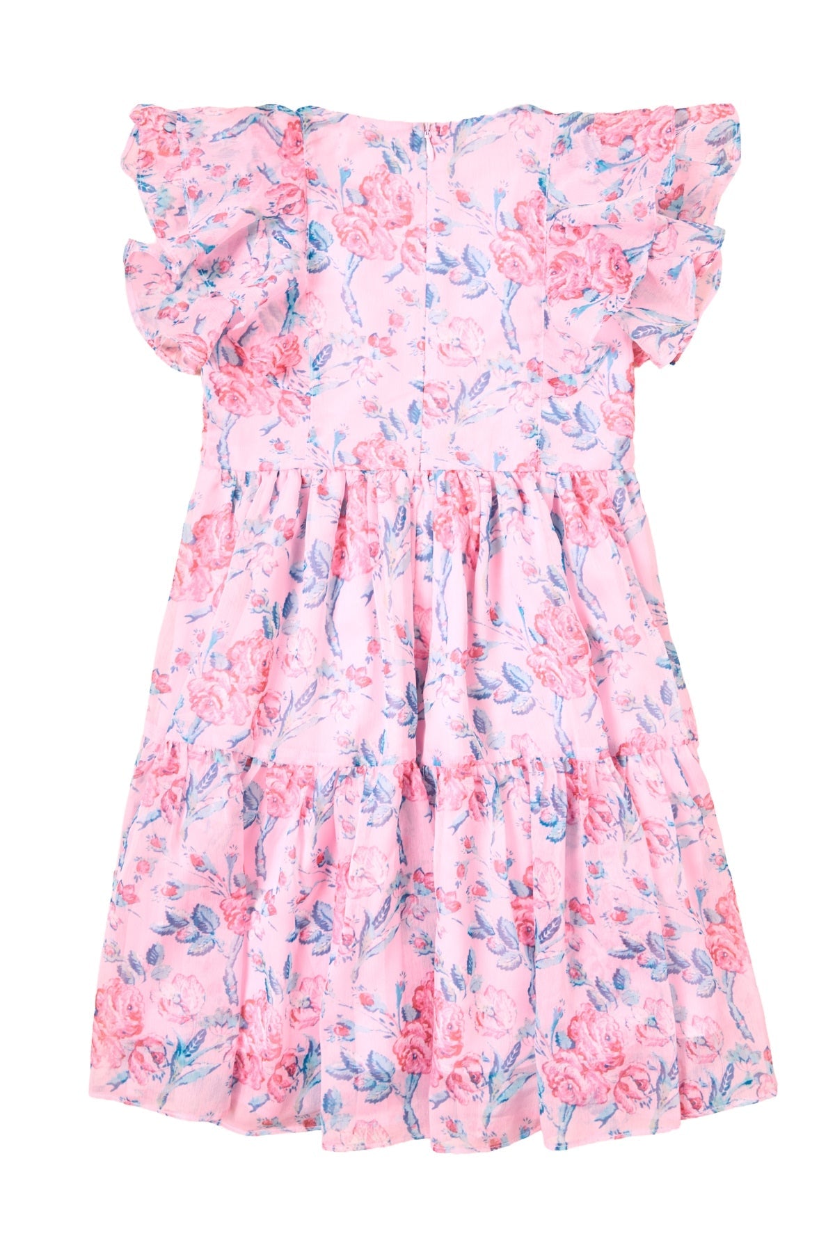 Mini Trixie Dress in Pink Sketched Flower Chiffon