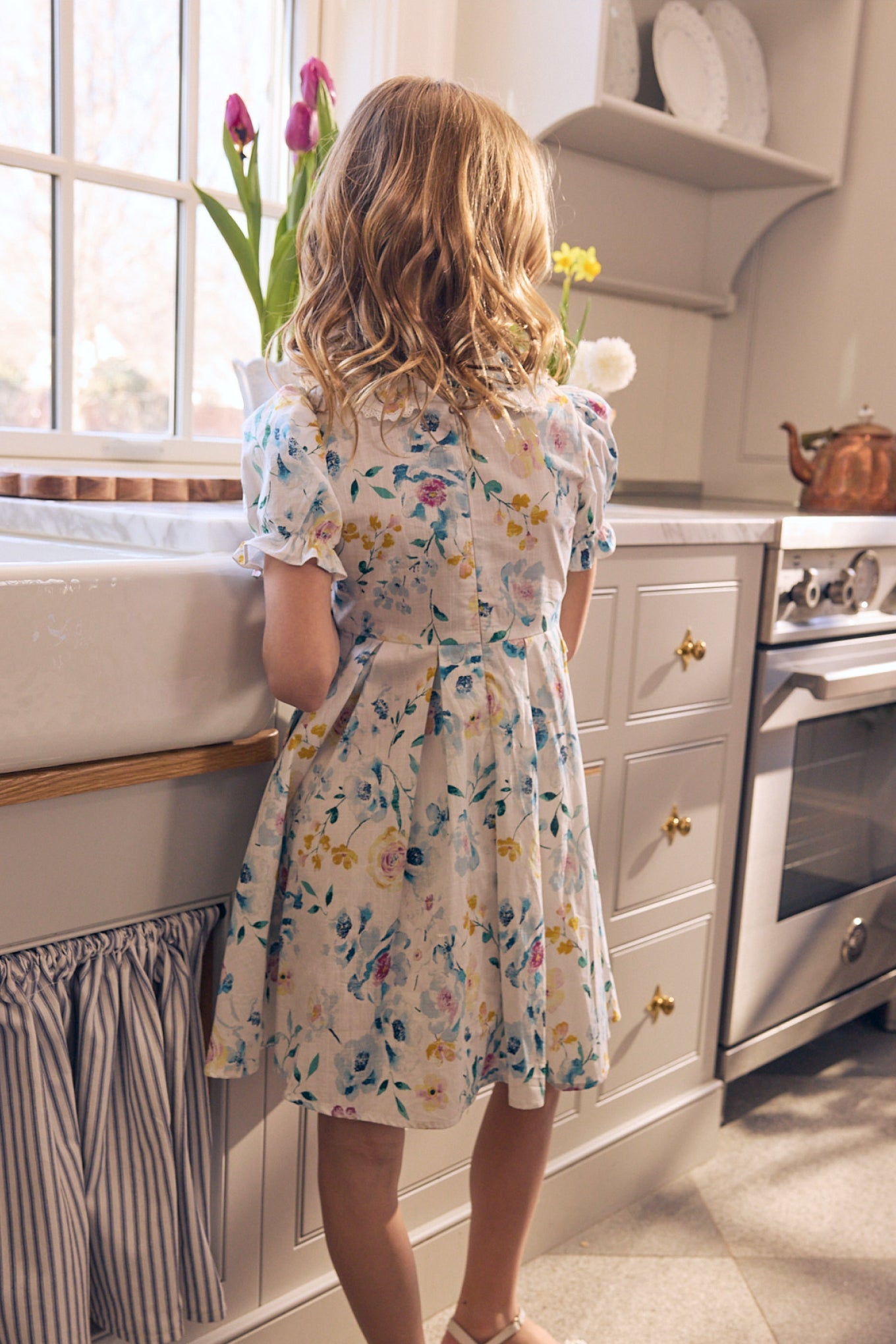 Mini Sophia Dress in Blue Bouquet