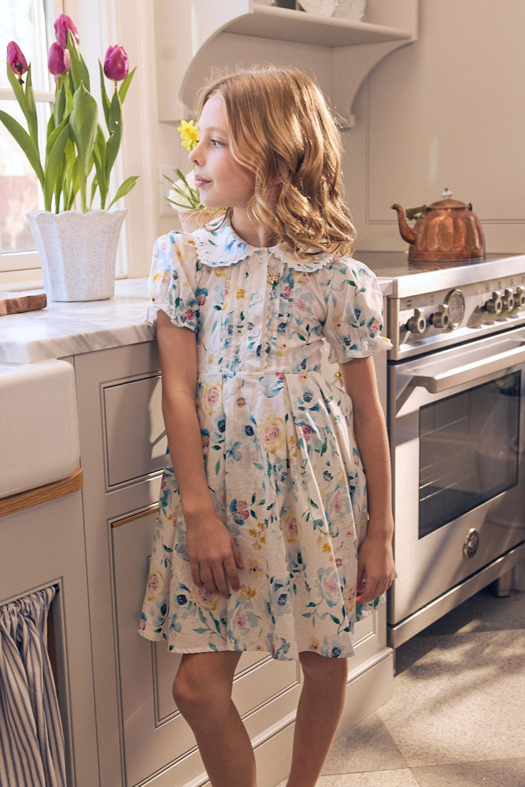 Mini Sophia Dress in Blue Bouquet
