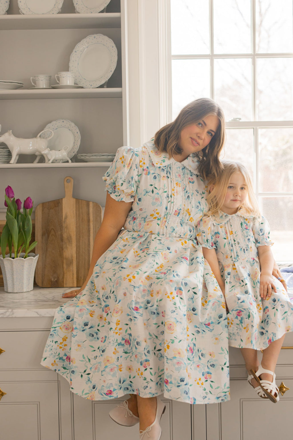 Mini Sophia Dress in Blue Bouquet