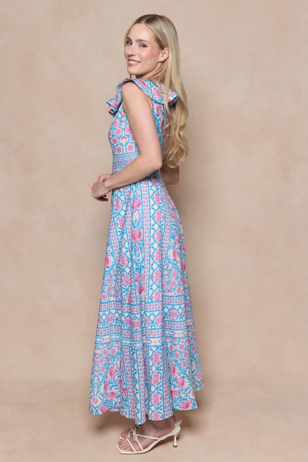 Samara Dress in Thistle Flower Mosaic Florise