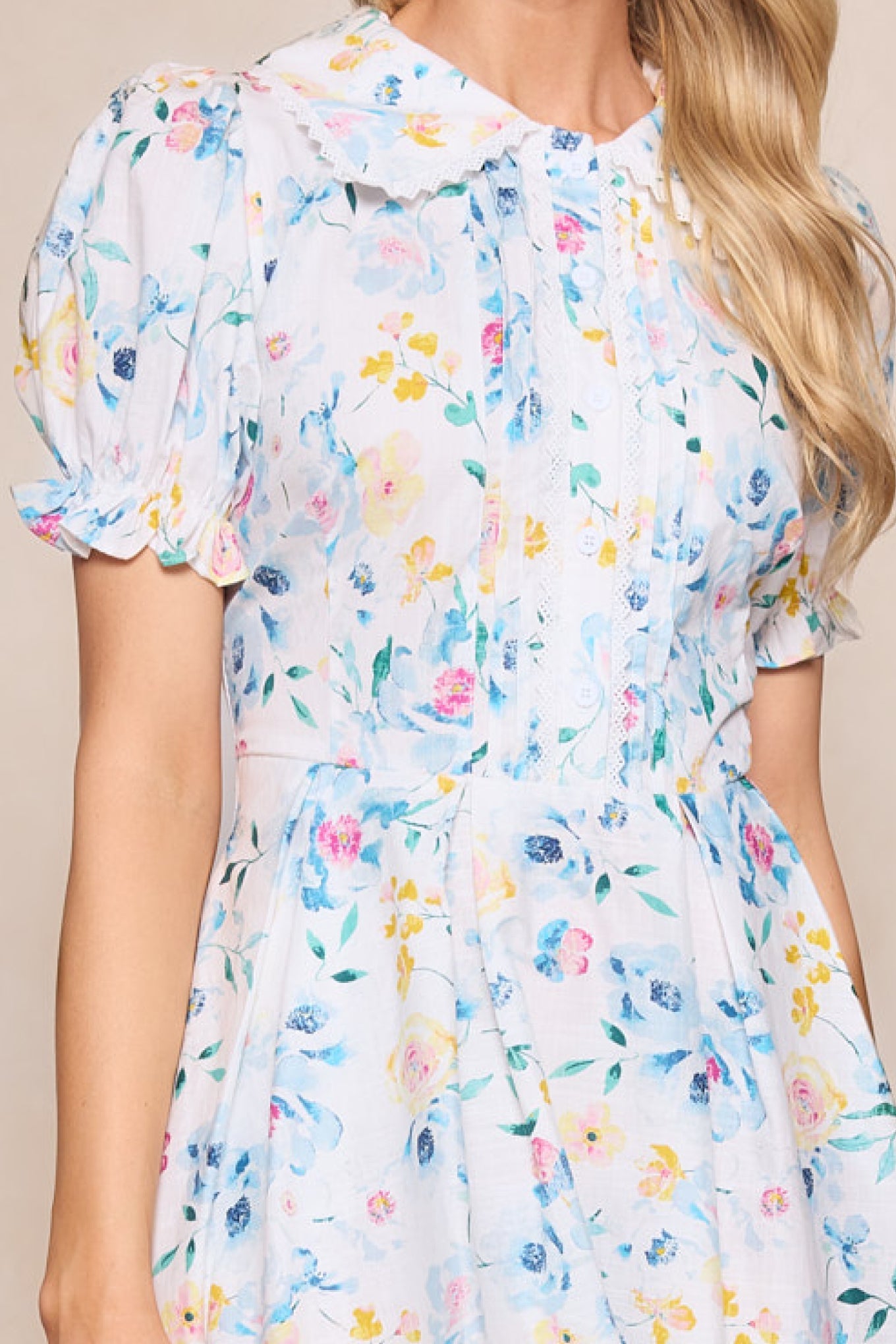 Sophia Dress in Blue Bouquet