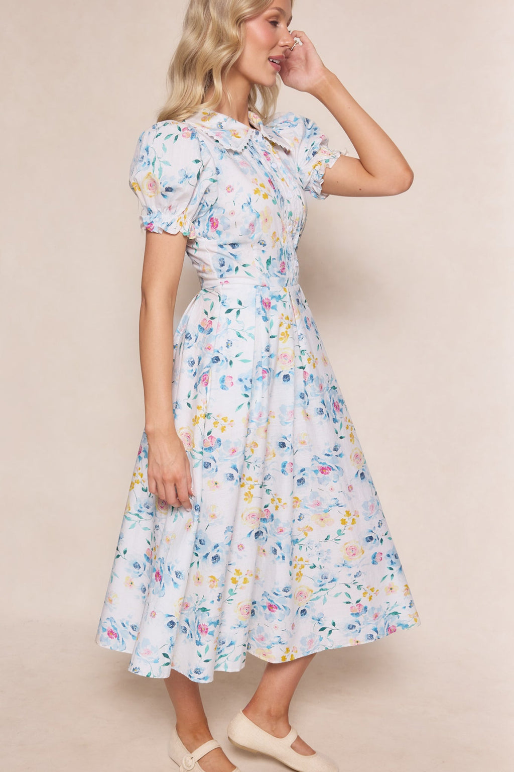 Sophia Dress in Blue Bouquet