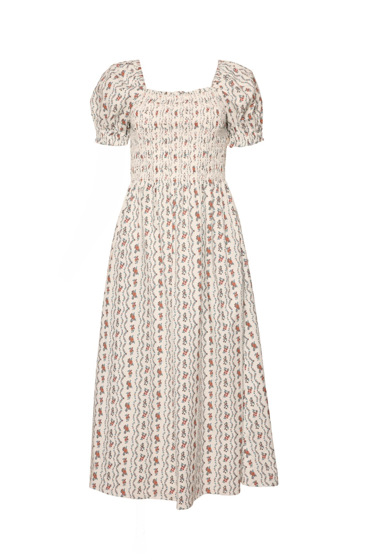 Sunday Best Dress in Linear Poppy Woodblock