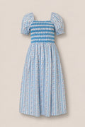 Sunday Best Dress in Rosette Linear Stripe